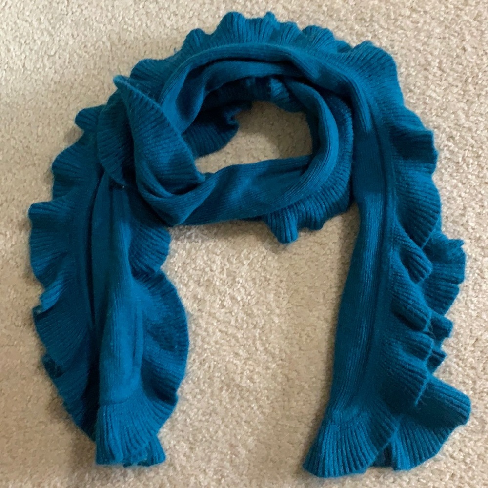 Teal Ruffle Scarf